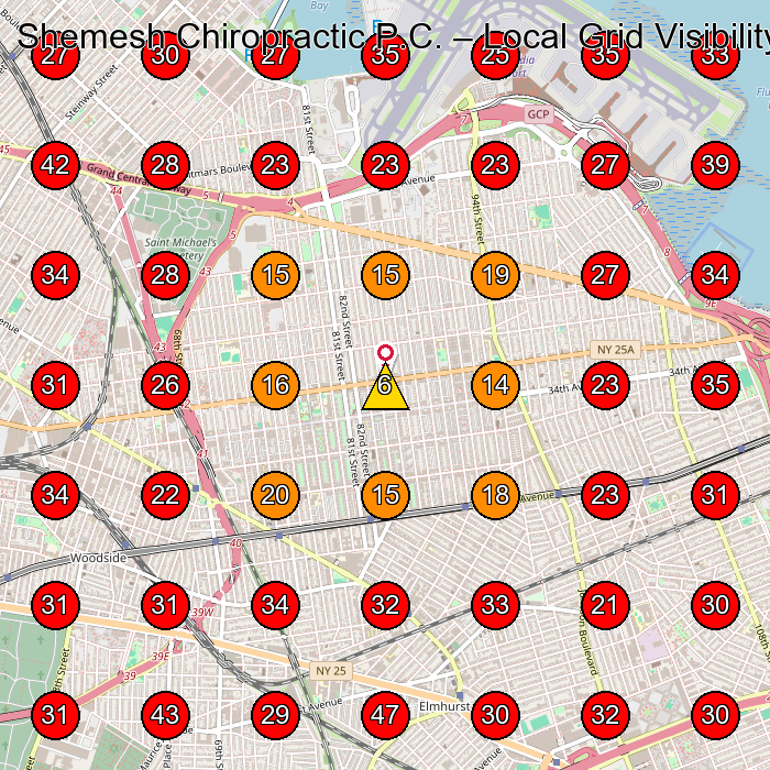 Shemesh Chiropractic P.C. GeoGrid visibility map for Fysioterapiklinik in Queens